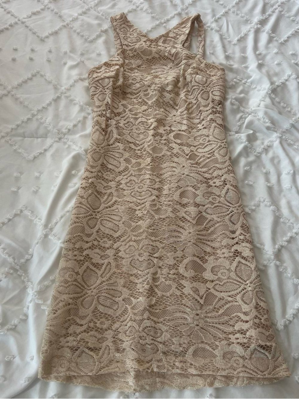 BCX Gold Lace Mini Dress | Women’s Size Small